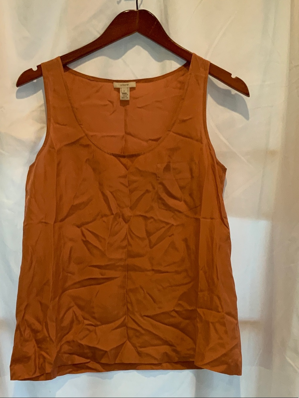 J. Crew Peach Scoop Neck Silk-Blend Tank